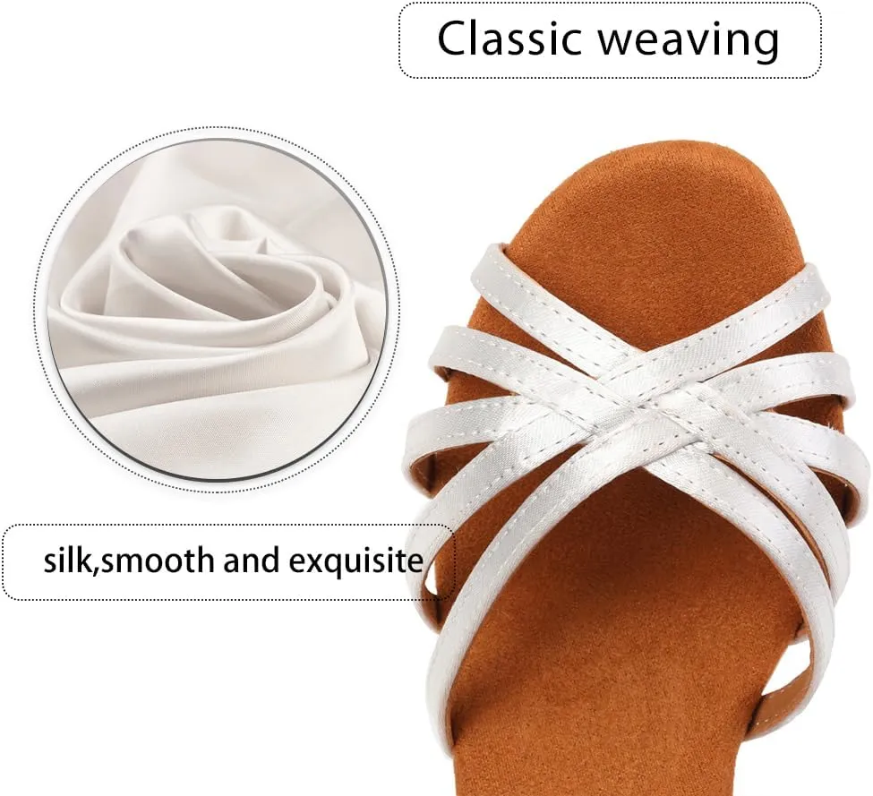 Women's Professional Latin Dance Shoes Open Toe Ballroom Salsa Practice Dance Performance Shoes