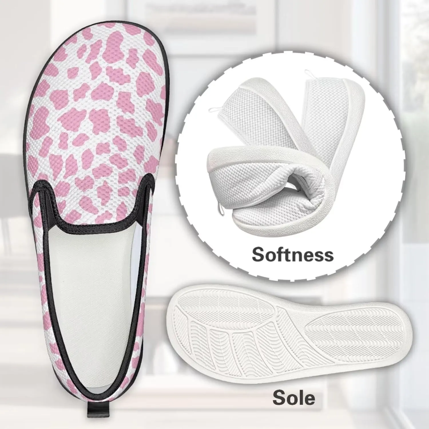 Women's Walking Shoes Fashion Casual Sneaker Comfort Flat Mesh Hand Free Low Tops Painted Sweet Dress Shoes Light - Weight Size 5.5-10.5