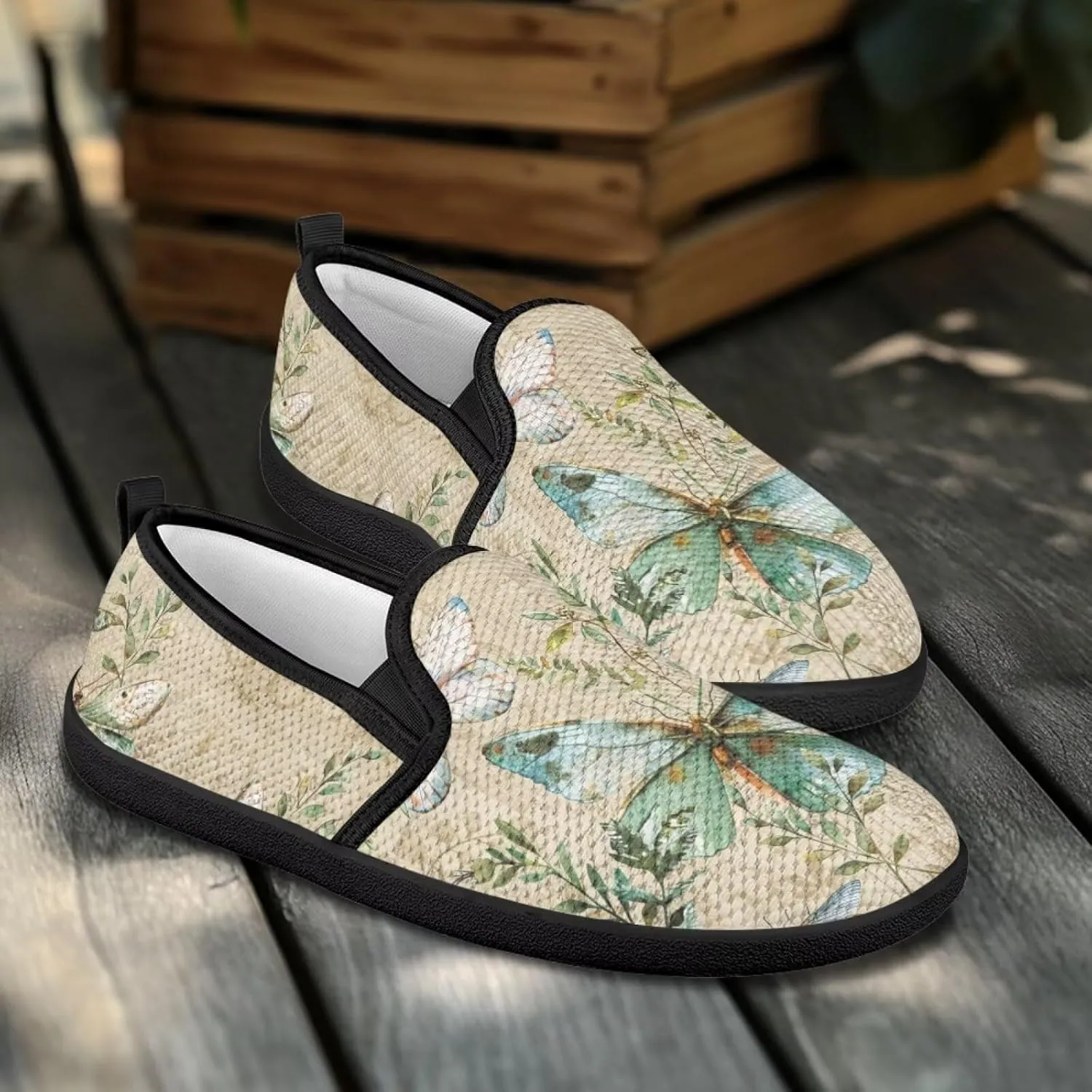Women's Walking Shoes Fashion Casual Sneaker Comfort Flat Mesh Hand Free Low Tops Painted Sweet Dress Shoes Light - Weight Size 5.5-10.5