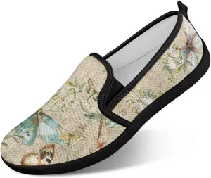 Women's Walking Shoes Fashion Casual Sneaker Comfort Flat Mesh Hand Free Low Tops Painted Sweet Dress Shoes Light - Weight Size 5.5-10.5