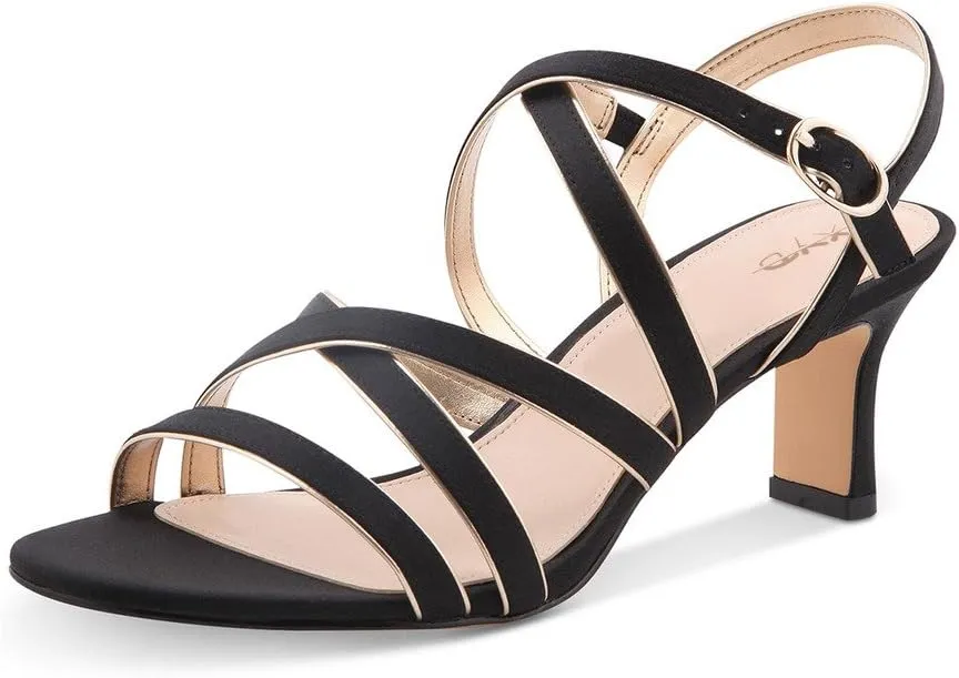 XYD Prom Strappy Open Toe Summer Sandals Low heel Slingbacks Ankle Strap Casual Shoes for Women