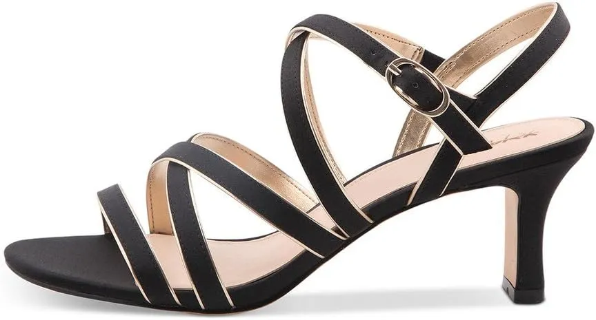 XYD Prom Strappy Open Toe Summer Sandals Low heel Slingbacks Ankle Strap Casual Shoes for Women