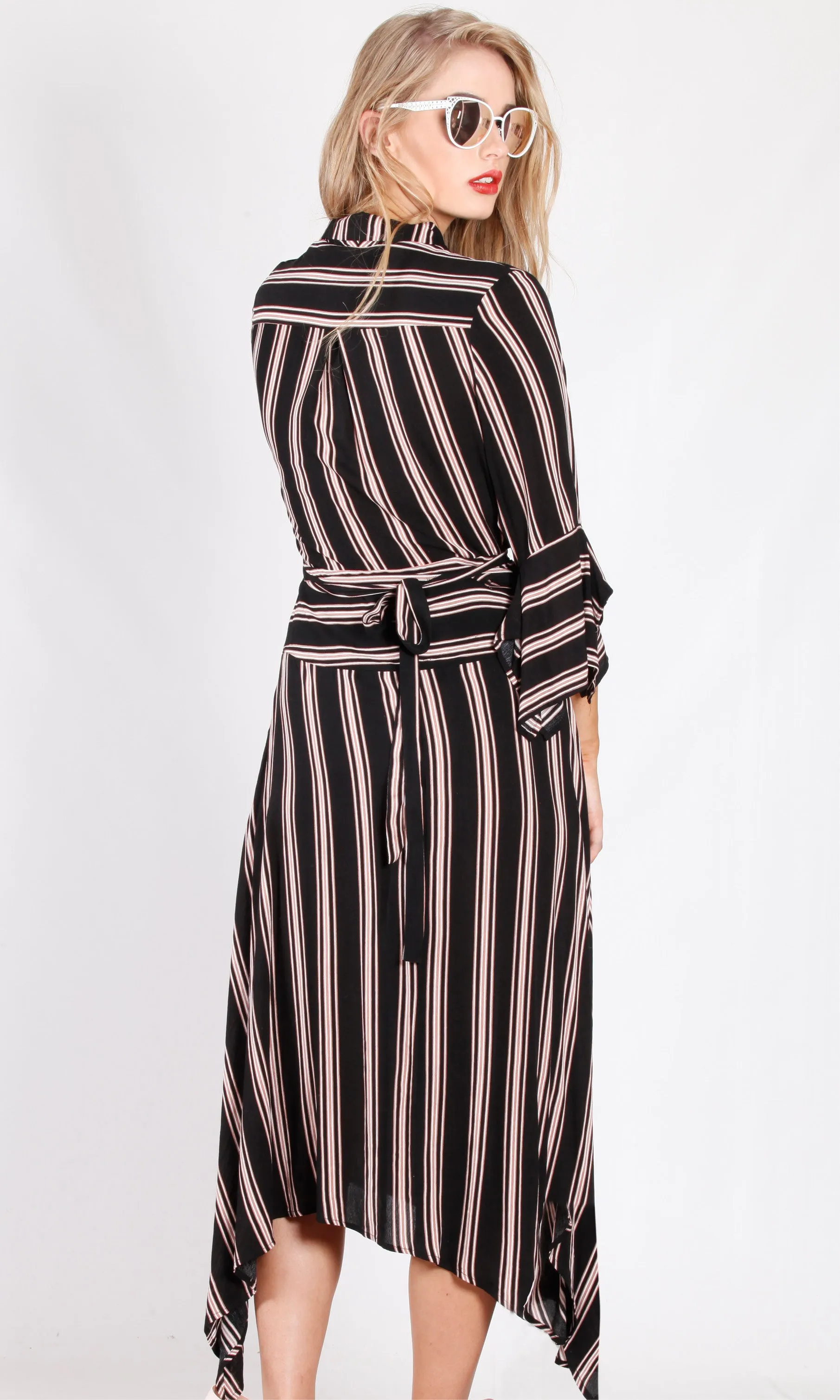 YW2051SS Striped Wrap Maxi Dress (Pack)