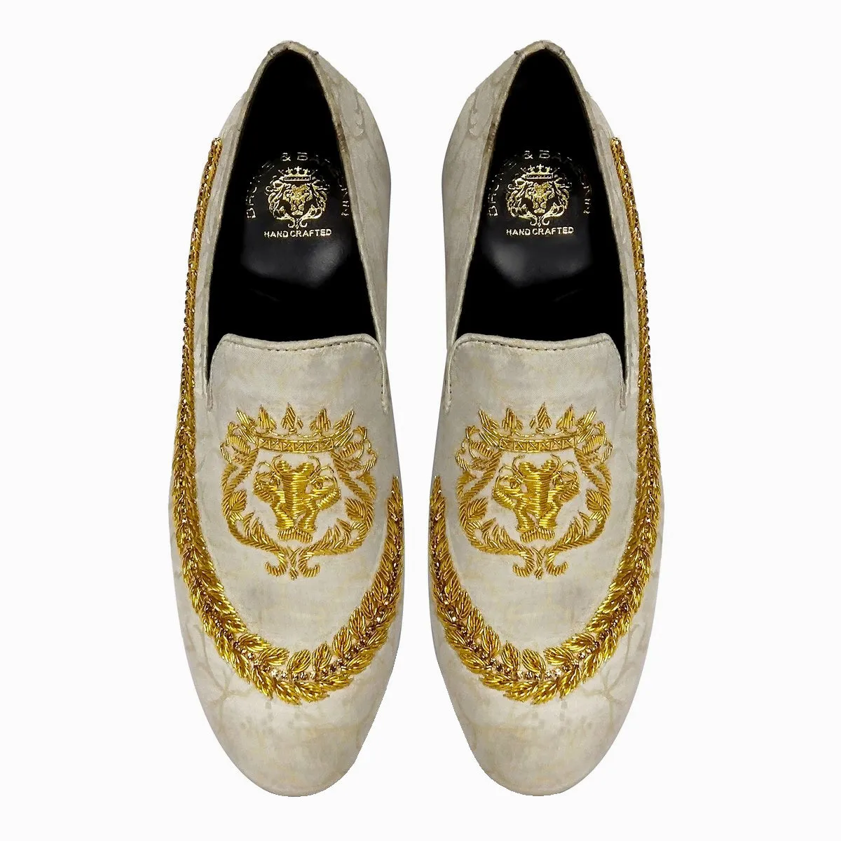 Zardosi Lion Dove Slip-on with Stem Design By Brune & Bareskin